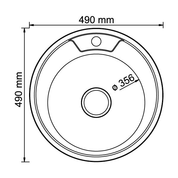 Мойка круг d 49 (0,6) вып 3 1/2 MIXLINE (глуб чаши 17см) с сифоном
