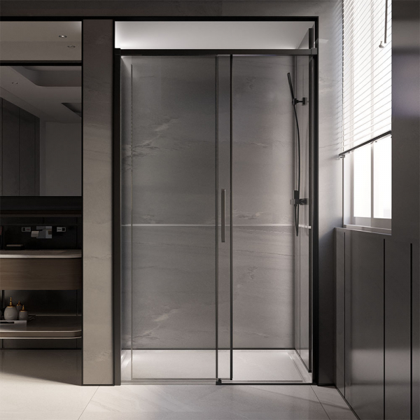 Душевая дверь Veconi Premium Trento PTD-40B, 1300х2000, черный матовый, стекло прозрачное